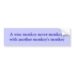 Wise monkey bumper stickers