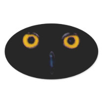 Wise Old Owl Eyes Oval Sticker
