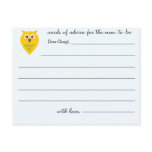 Wise Owl  - Baby Shower Advice cards postcards