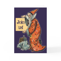 Wise Wizard Halloween Party Invitations Cards