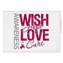 Wish Hope Love Cure Head and Neck Cancer Greeting Cards