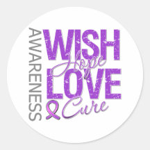 Wish Hope Love Cure Pancreatic Cancer Sticker