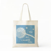 Wish upon a dandelion tote bags
