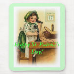 Wishing Vintage Happy St. Patrick's Day Message mousepads