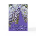 Wisteria Purple Boss Happy Birthday Card