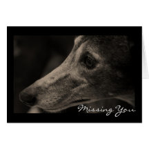 Wistful Greyhound Love Customisable Greeting Cards
