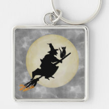 Witch and Cat Key Chain