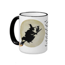 Witch and Cat Coffee Mugs