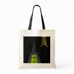 Witch and dog tote bag