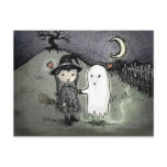 Witch and Ghost in Love Post Cards