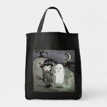 Witch and Ghost in Love Tote Bag
