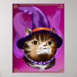Witch Cat Face poster posters