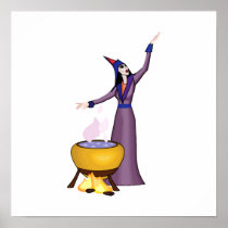 Witch & Cauldron Print