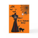 Witch Halloween Costume Party Invitation cards