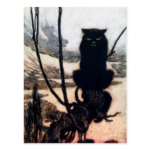 Witch in Cat Form Postcards