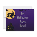 "Witch In Flight at Midnight" - Halloween Party Personalized Invitation