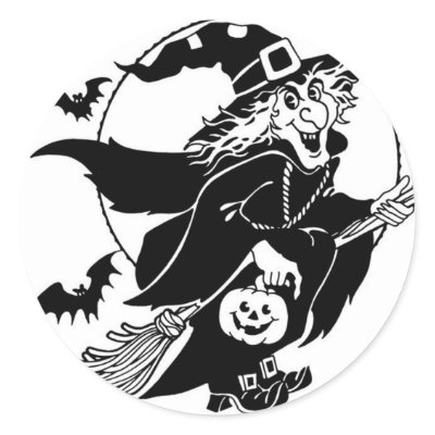 Witch in Flight - Halloween Sticker by dchaddad
