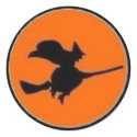 Witch in Orange Moon - Halloween Sticker