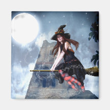 Witch on a Broom (Magnet)