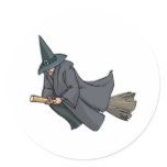 Witch on a broom stickers