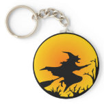 Witch On Broom Key Chain