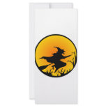 Witch On Broom Rack Card Template