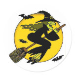 Witch On Broomstick stickers