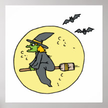 witch on moon poster
