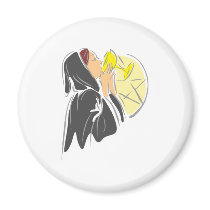 Witch & Pentacle Moon Fridge Magnets