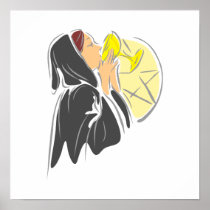 Witch & Pentacle Moon Print