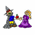 Witch playing Snow White photo sculptures