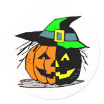 Witch Pumpkin Stickers