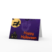 Witch, Vampire and Haunted House Greeting Card