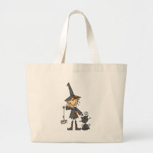 Witch with Black Cat Bags