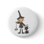 Witch with Black Cat buttons