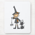 Witch with Black Cat mousepads