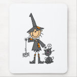 Witch with Black Cat mousepads