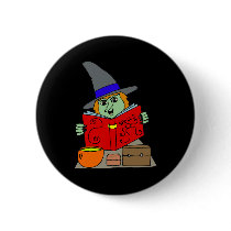 Witch with Spellbook Pins