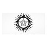 Witchcraft: Sun Burst; Pentagram circle Customized Photo Card