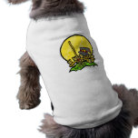 witches broom and hat dog tee shirt