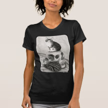 Witchs Kittens Cat Skull Gothic Goth Fantasy Art S T Shirts