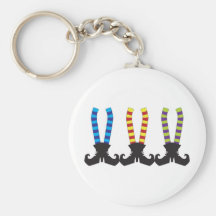 Witch's Stripy Socks Keychain