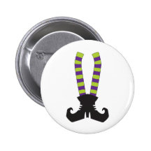 Witchy Stripy Socks Button