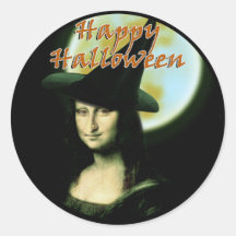 Witchy Woman  Mona Lisa Round Stickers