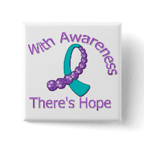 With Awareness There's Hope Domestic Violence Pinback Button