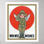 With Best Wishes ~ Vintage World War 1 ~ Tobacco Print