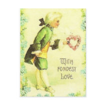 With Fondest Love Vintage Victorian Valentine Post Cards