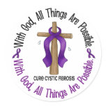 WITH GOD CROSS Cystic Fibrosis T-Shirts & Gifts stickers