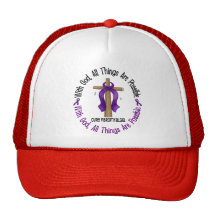 WITH GOD CROSS Fibromyalgia T-Shirts & Gifts Trucker Hat