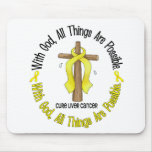 WITH GOD CROSS Liver Cancer T-Shirts & Gifts mousepads